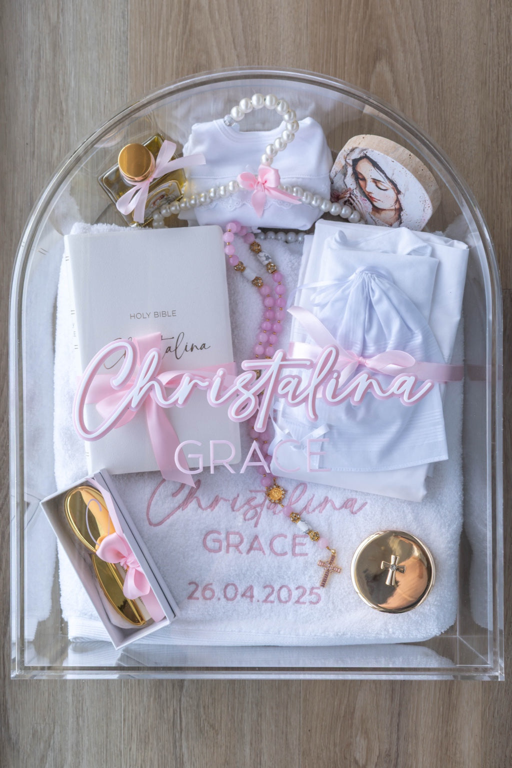 Arch Acrylic Christening Box